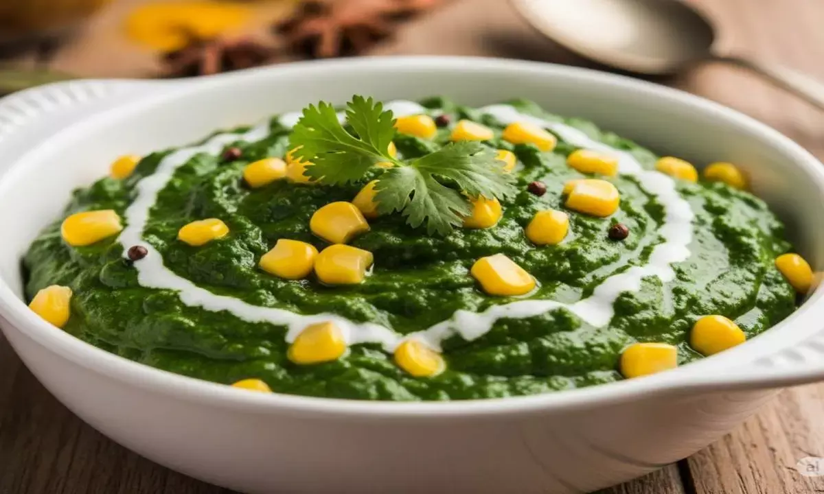 how to make palak corn
