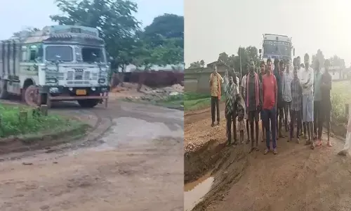 ग्रामीणों रुकवाया ओवर लोड ट्रक