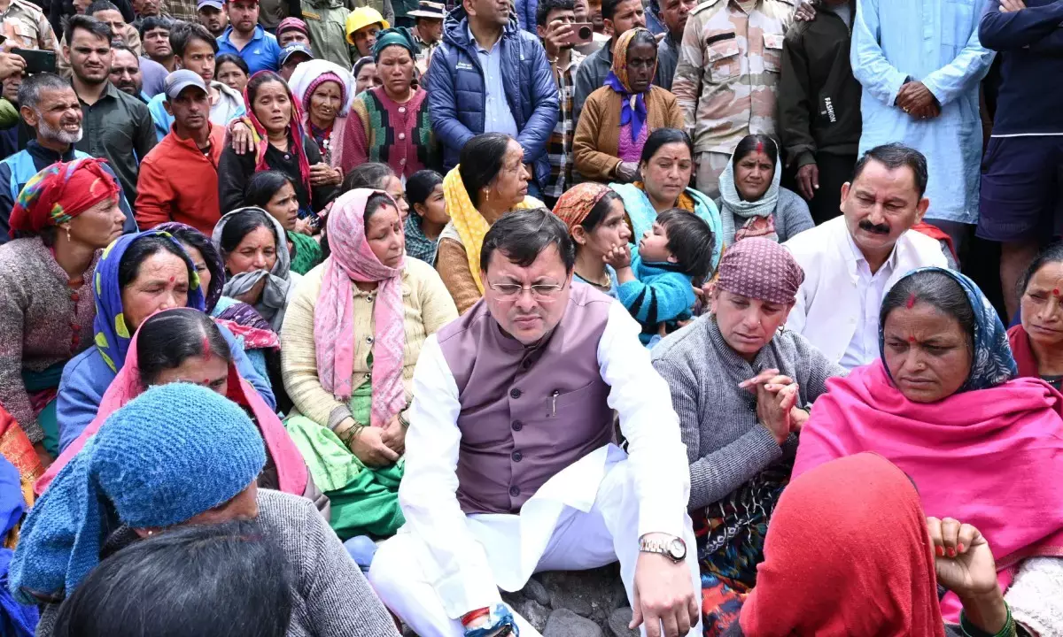 cm Pushkar Singh Dhami 5 lakh aid dharali Uttarkashi disaster victims