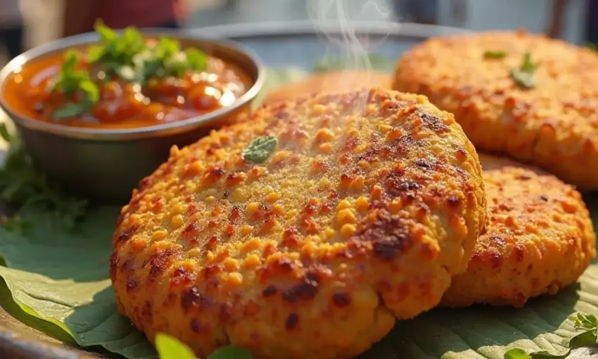 Kala Chana Tikki Chaat recipe,  full protein, oats and spices. Perfect dish for evening snack.