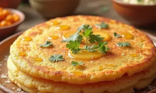 sooji Poha Pancake recipe, rich in fiber, tasty and quick to make. Perfect dish for healthy breakfast.