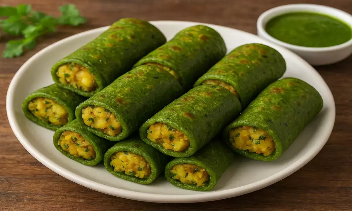 Palak Roll Recipe in hindi