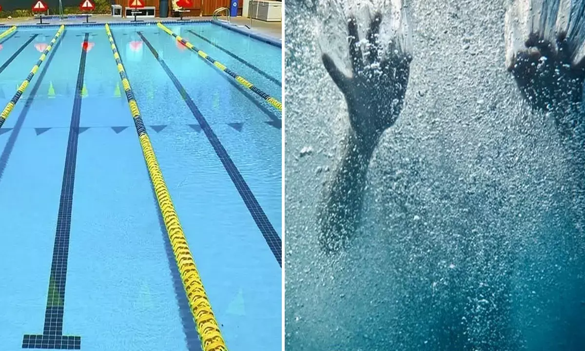 Man Drawn in Swimming Pool