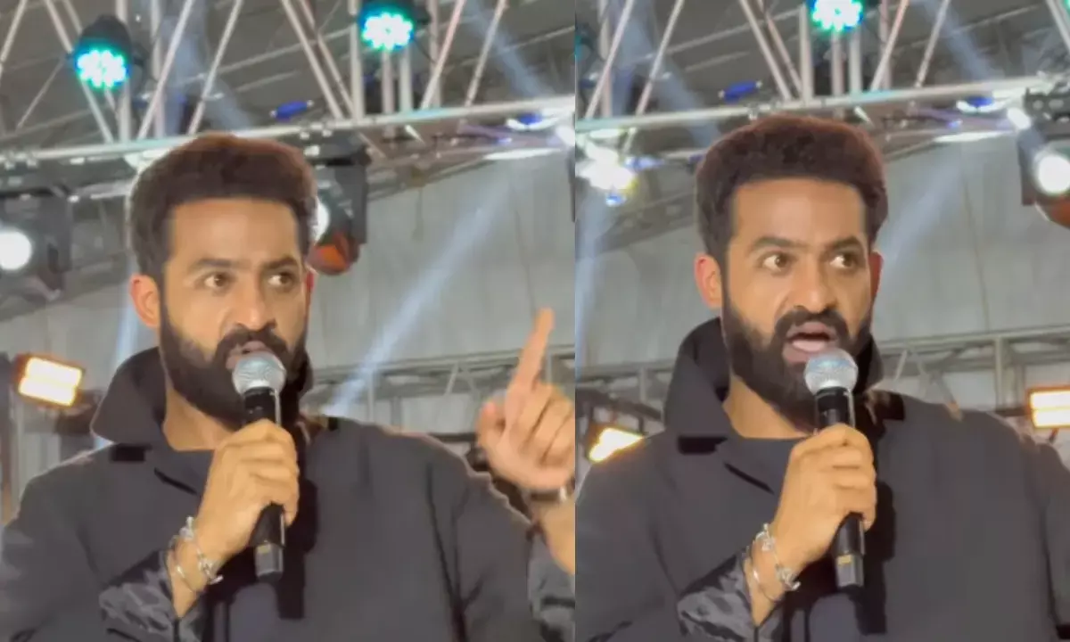 jr ntr angry on fan during war 2 event video viral