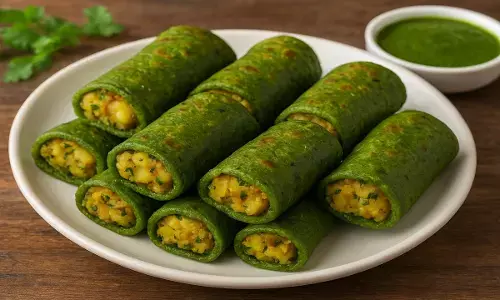 Palak Roll Recipe in hindi