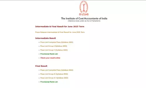 ICMAI CMA Inter and Final Result June 2025 announced