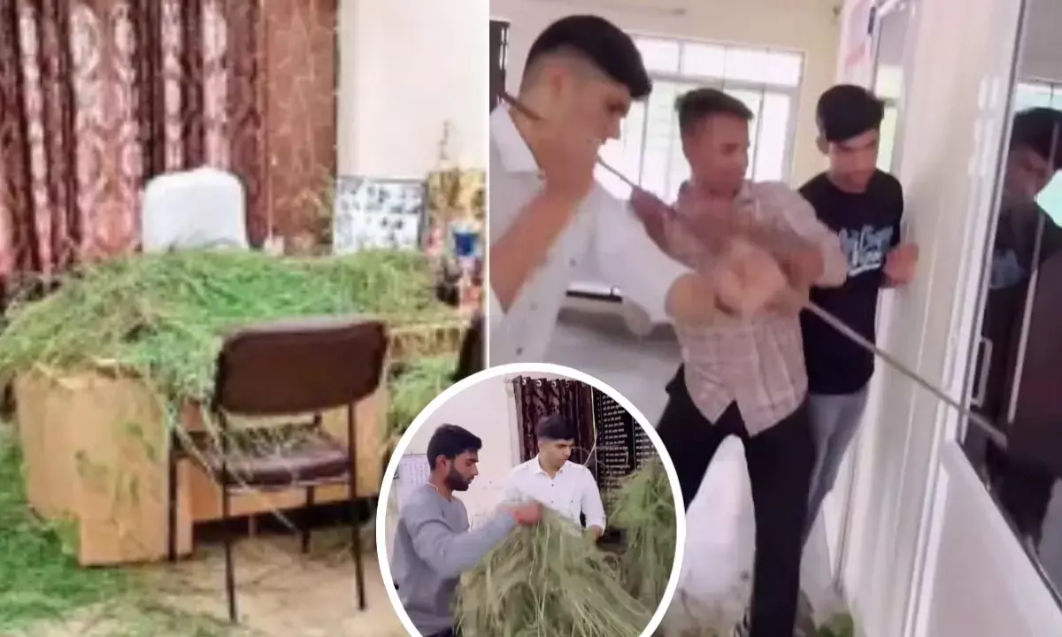 अटल बिहारी कॉलेज: प्रिंसिपल ऑफिस में बिखेरी घास, इंदौर में NSUI नेता पटवारी पर FIR