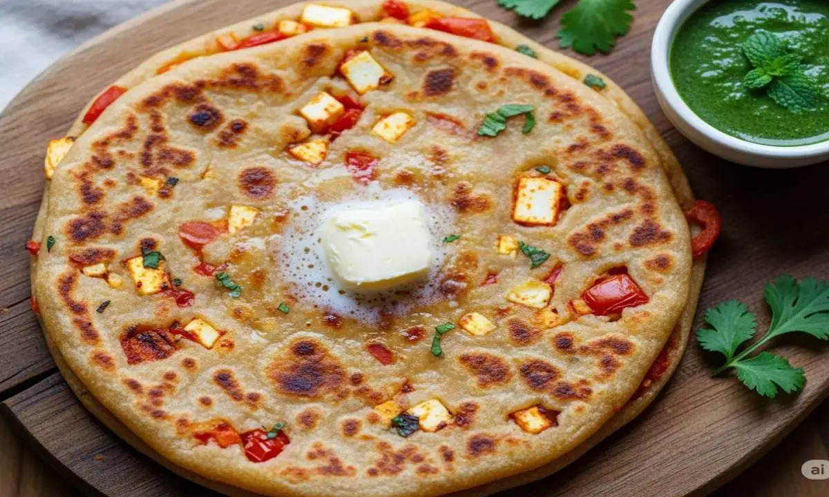 how to make paneer tamatar paratha recipe