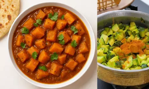 An easy way to make Khatta Meetha Kaddu filled with the flavour of desi ghee, jaggery, tamarind and sambhar masala.