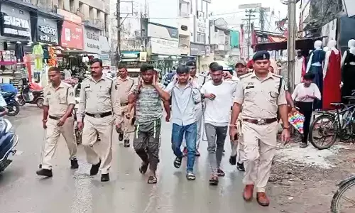 तीनों बदमाशों का निकाला गया जुलूस