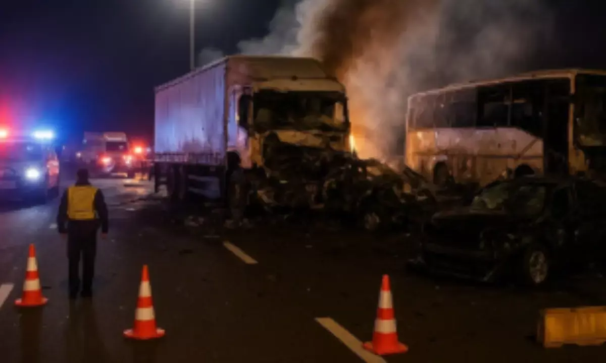 पश्चिम बंगाल के पूर्वी बर्दवान में बस-ट्रैक्टर टक्कर, 10 की मौत।