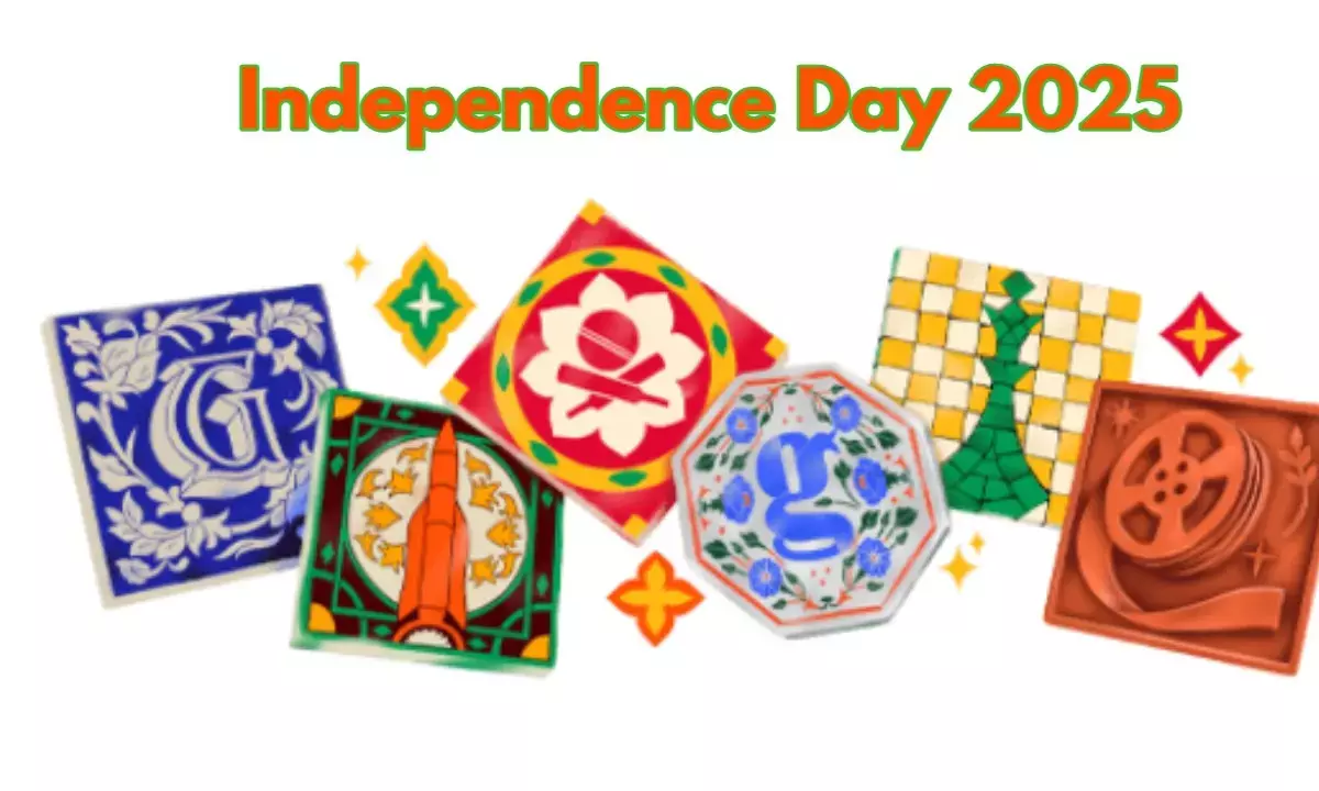 Google celebrates indias independence day with special doodle