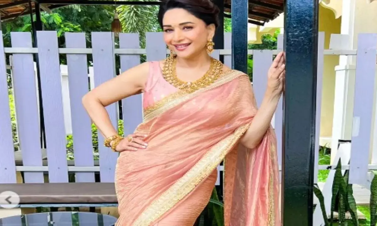 एक्ट्रेस माधुरी दिक्षित का साड़ी लुक