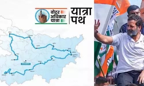 बिहार में राहुल गांधी की वोटर अधिकार यात्रा 17 से तेजस्वी भी होंगे शामिल।