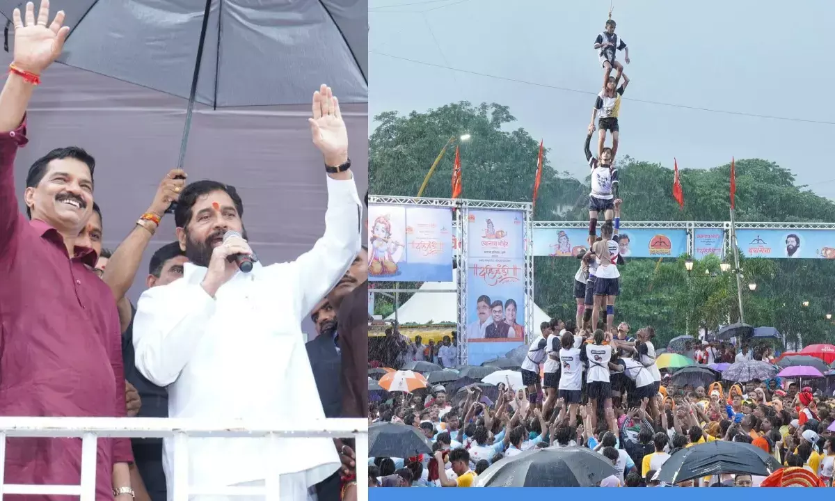 Eknath Shinde stage broken