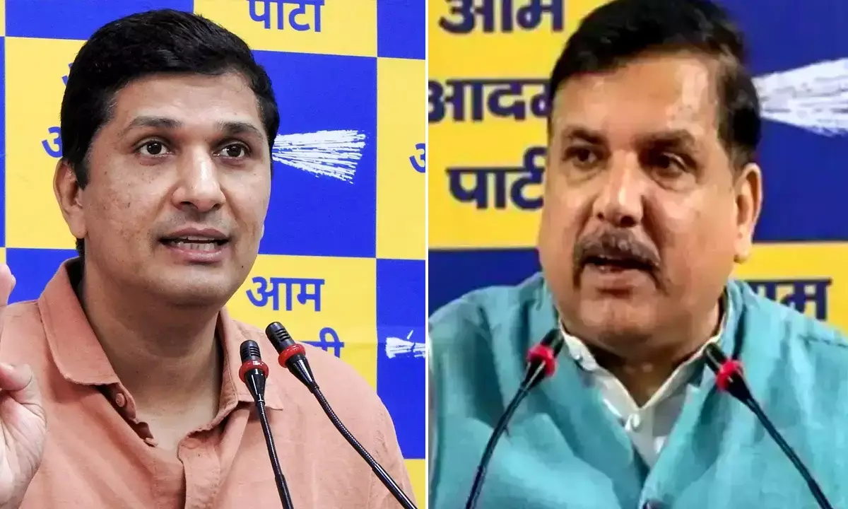AAP Leader Sanjay Singh and Saurabh Bhardwaj