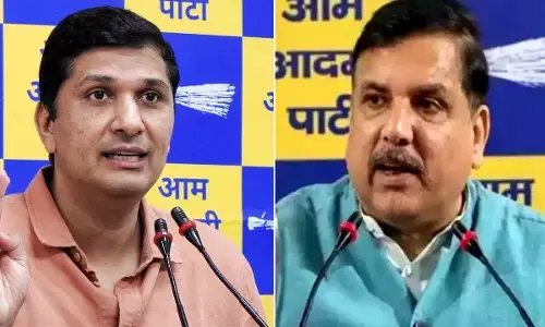 AAP Leader Sanjay Singh and Saurabh Bhardwaj