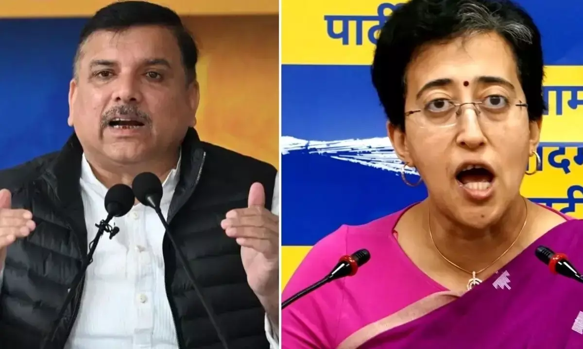 AAP leaders Sanjay Singh and Atishi AAP leaders Sanjay Singh and Atishi