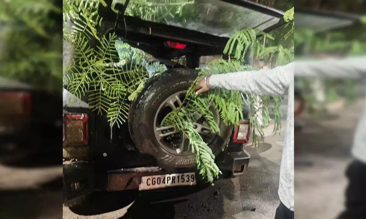 हादसे में क्षतिग्रस्त हुई थार हादसे में क्षतिग्रस्त हुई थार