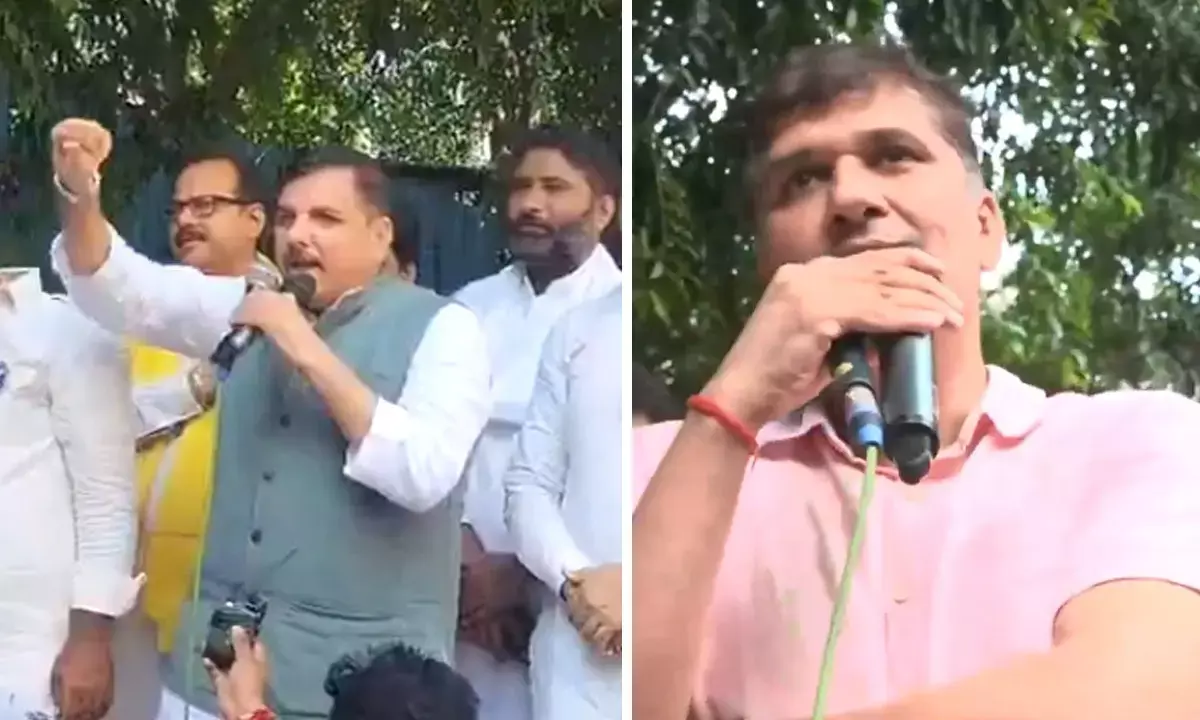 AAP Leader Sanjay Singh and Saurabh Bhardwaj