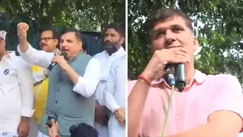 AAP Leader Sanjay Singh and Saurabh Bhardwaj