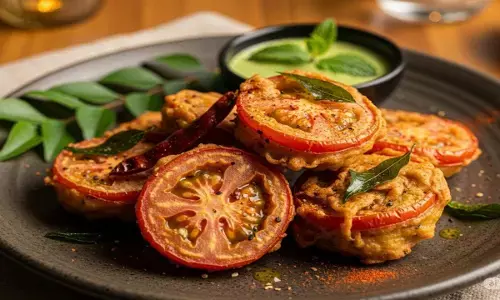 how to make tamatar pakoda recipe tomato pakoda recipe in hindi