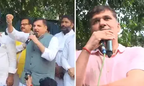 AAP Leader Sanjay Singh and Saurabh Bhardwaj