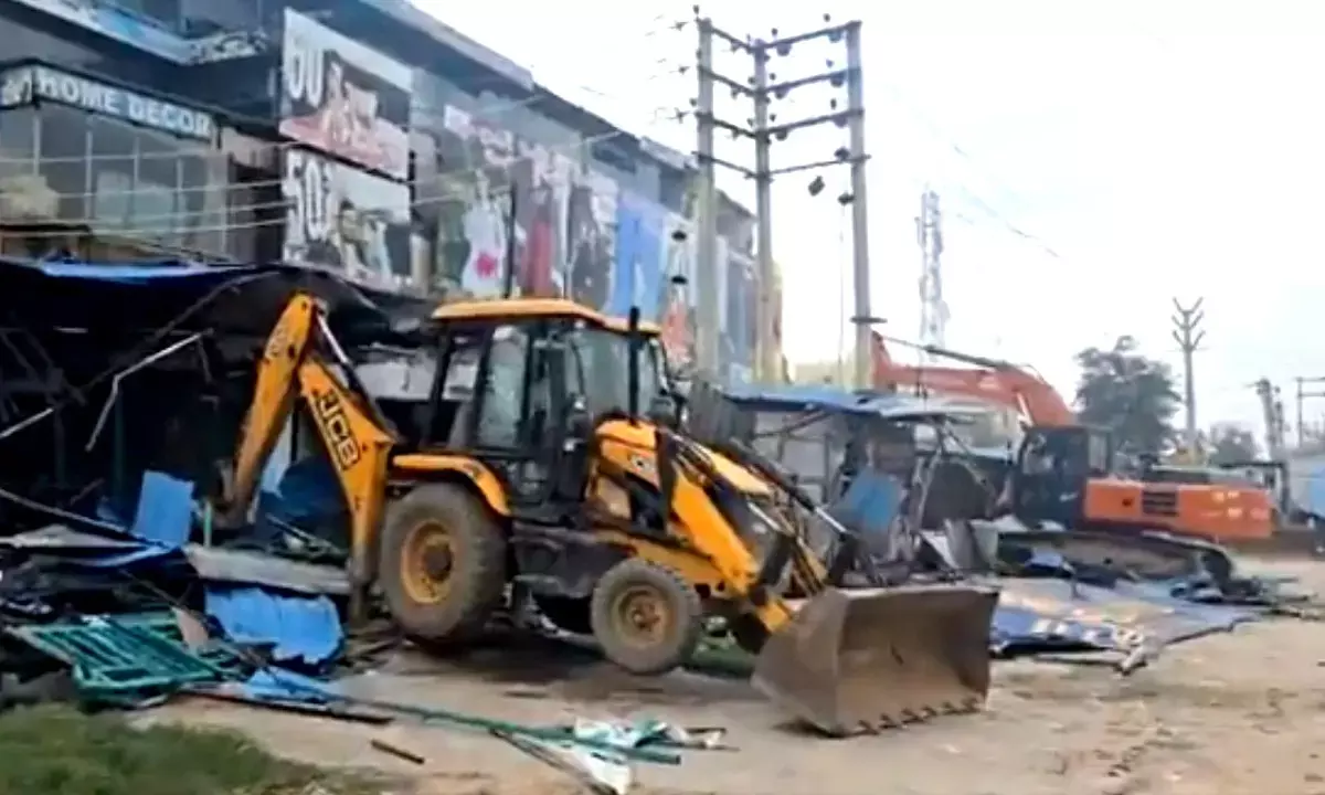 Bulldozer Action in Gurugram