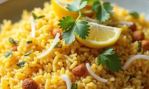 साउथ इंडियन फ्लेवर से भरपूर लेमन राइस रेसिपी।