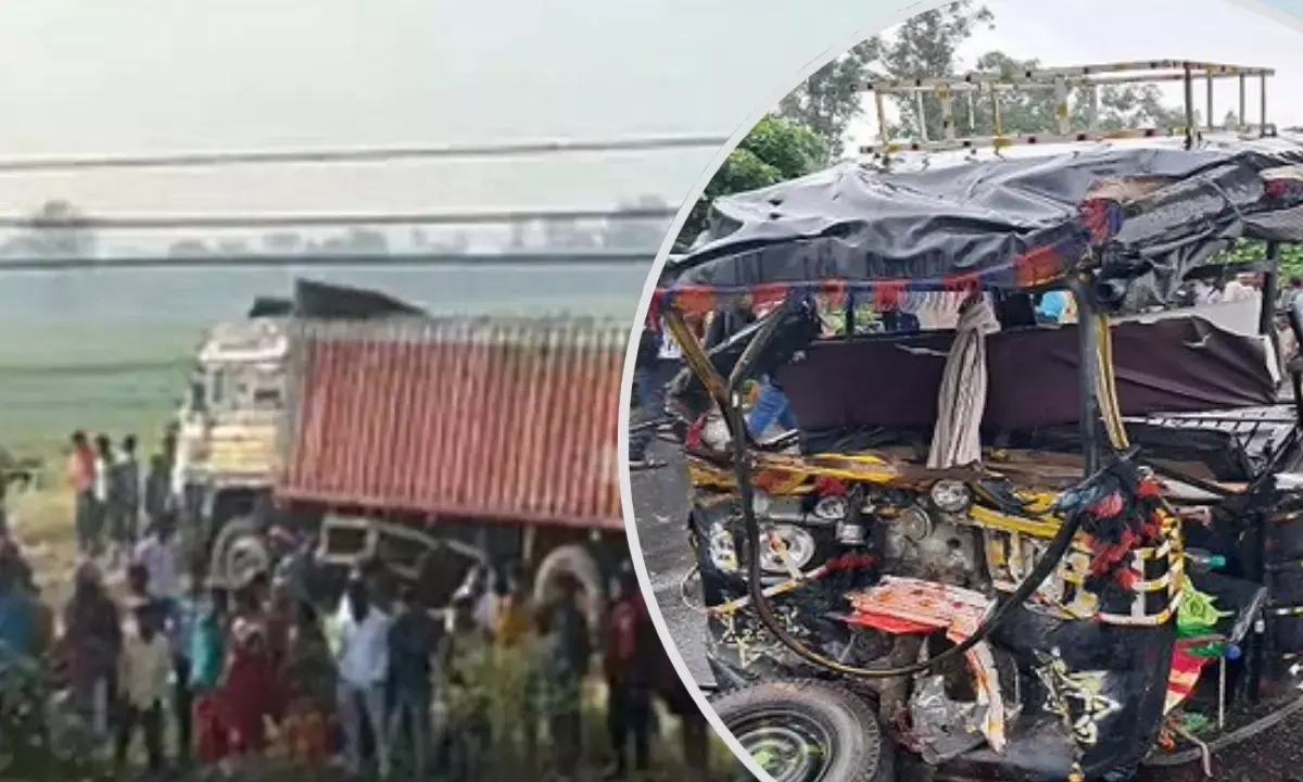 पटना में बड़ा सड़क हादसा: ऑटो और हाइवा की टक्कर में 8 की मौत, 5 घायल