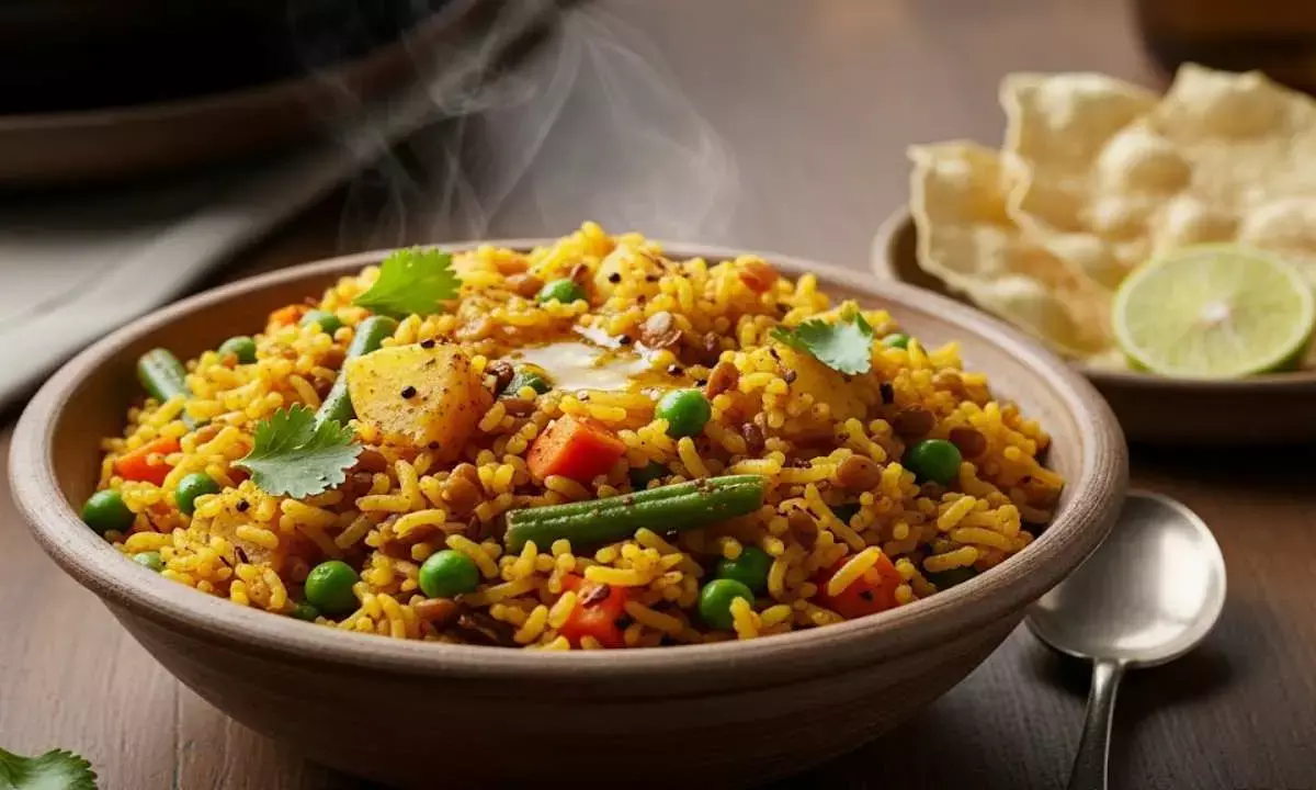 how to make masala vegetable khichdi recipe