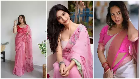 Hartalika Teej 2025 beautiful Pink Saree Design Hartalika Teej 2025 beautiful Pink Saree Design