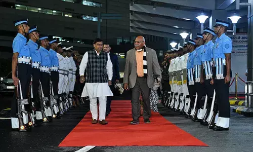 Union Minister Sukant Majumdar welcomed Sitiveni Rabuka on his arrival in New Delhi.