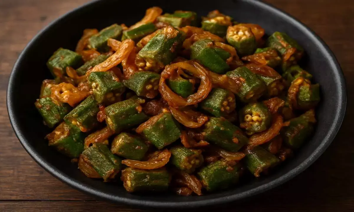 onion bhindi recipe pyaz wali bhindi