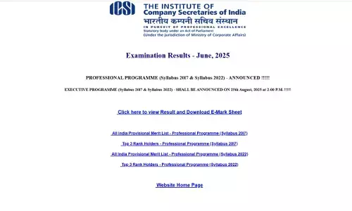 ICSI CS June Result 2025 OUT