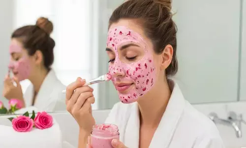 rose petal face mask with cream