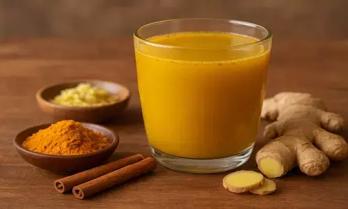 health drink made with cinnamon ginger and turmeric