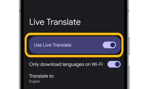 google Live translation feature