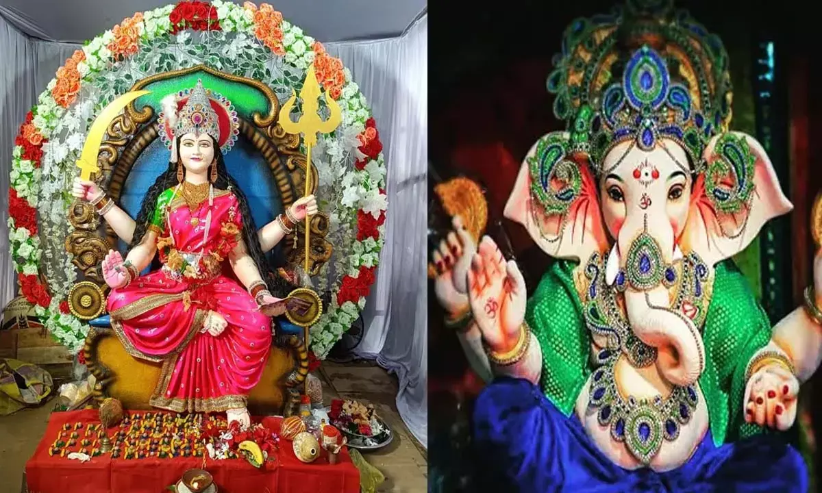 अनूठी परंपरा : 50 वर्षों से गणेश पर्व में स्थापित हो रही माता की प्रतिमा
