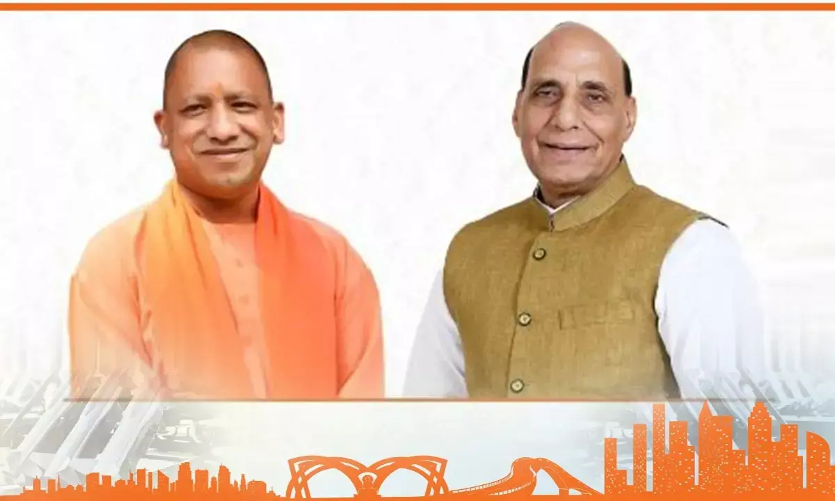 UP CM Yogi Adityanath and Defence Minister Rajnath Singh