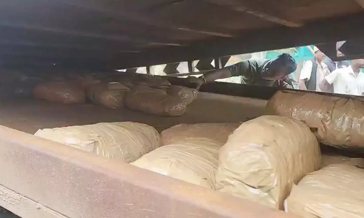 फिल्मी स्टाइल में गांजा तस्करी