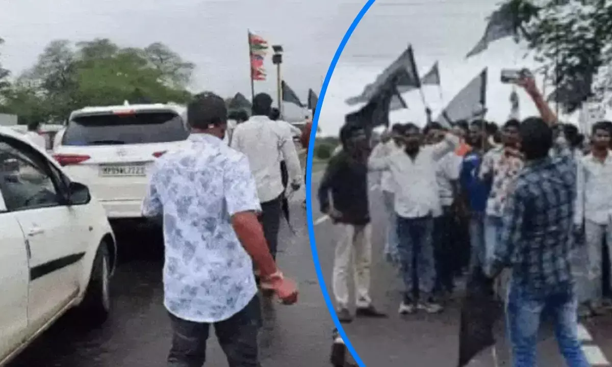 जीतू पटवारी पर हमला: रतलाम में काले झंडे दिखाए, कार के शीशे तोड़े