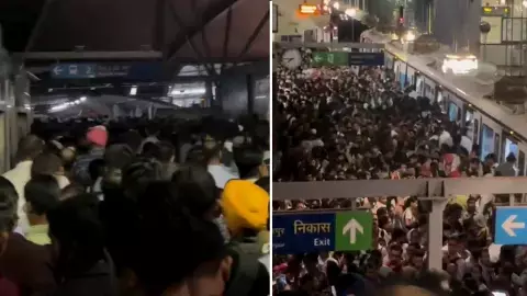 Gurugram metro station crowd Video viral