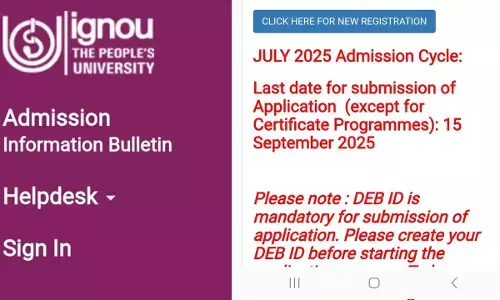 IGNOU ODL admission 2025 July Session Registration Last Date