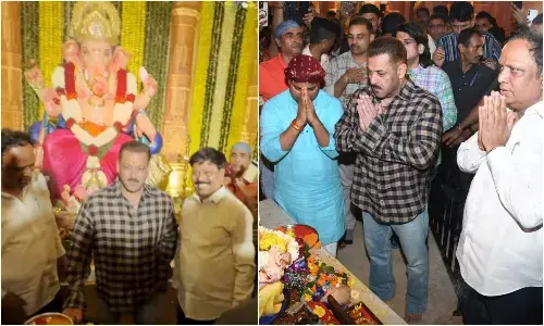 सलमान खान ने मुंबई में गणपति बप्पा के दर्शन किए।