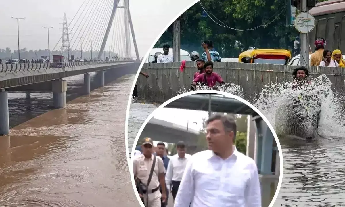 Pravesh Verma visits Delhi flood affected areas Pravesh Verma visits Delhi flood affected areas