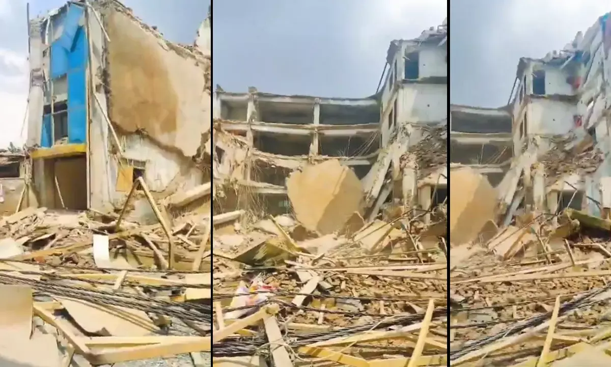 बदरपुर में भरभराकर गिरी दो मंजिला इमारत, राहत कार्य जारी