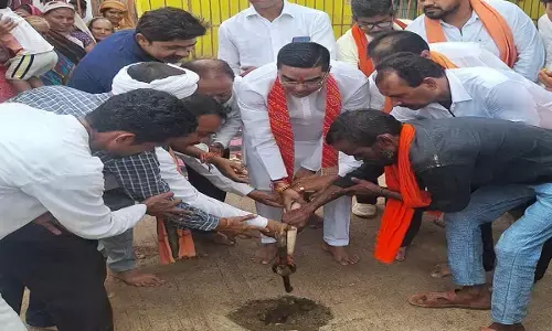 कैम्प-2 श्याम नगर को मिली विकास की सौगात : विधायक रिकेश सेन ने किया 15 लाख के डोम शेड का भूमिपूजन