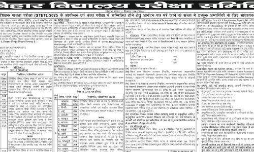 Bihar STET 2025 Apply Online