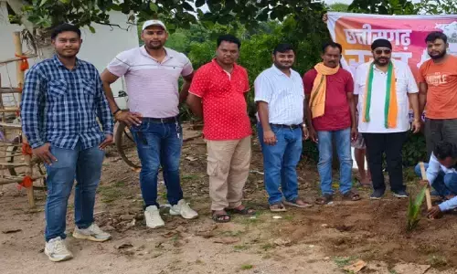 रजत जयंती महोत्सव : नगर पंचायत नगरी में नारियल के पौधों का रोपण, नगर वासियों ने लिया पौधों को विकसित करने का संकल्प